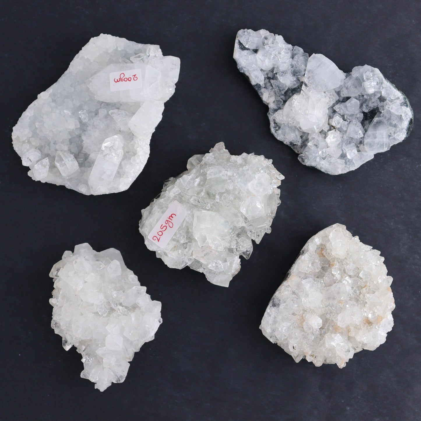Apophyllite Clusters Flat of 12 - Expert Wholesale and Supplier of Wholesale Crystals & Bulk Gemstones, ["Apophyllite","Clusters","Flats"]