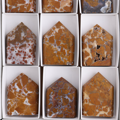 Brecciated Jasper Points Set of 9 - Expert Wholesale and Supplier of Wholesale Crystals & Bulk Gemstones, ["Brecciated Jasper","Indonesia","Points"]