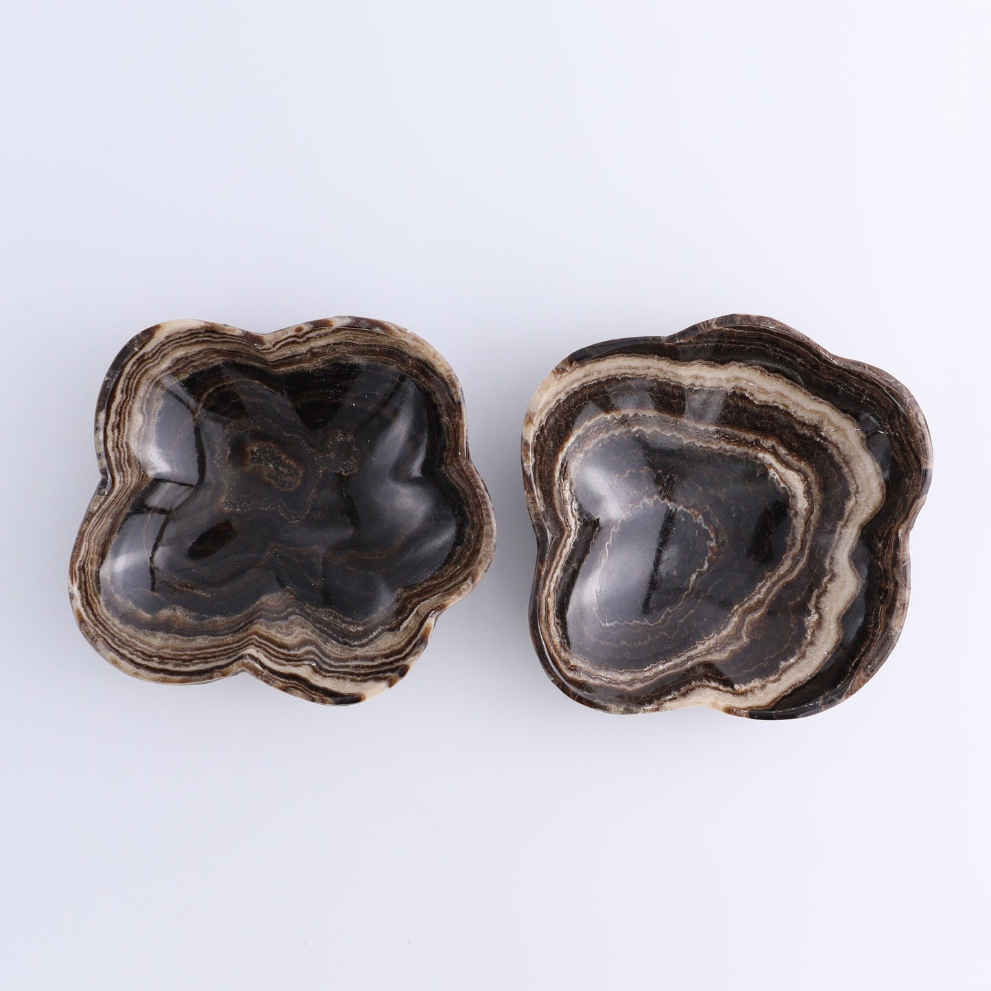 One Mexican Onyx/Calcite Chocolate Polished Irregular Bowl