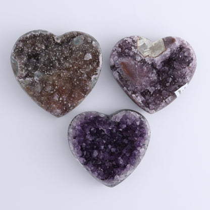 Uruguay Amethyst Hearts Set of 6 - Expert Wholesale and Supplier of Wholesale Crystals & Bulk Gemstones, ["Amethyst","Hearts","Uruguay"]