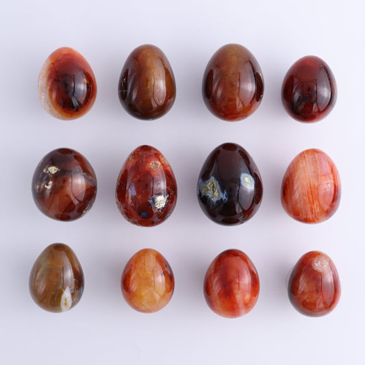 Carnelian Eggs Set of 12 - Expert Wholesale and Supplier of Wholesale Crystals & Bulk Gemstones, ["carnelian","Eggs","Madagascar"]