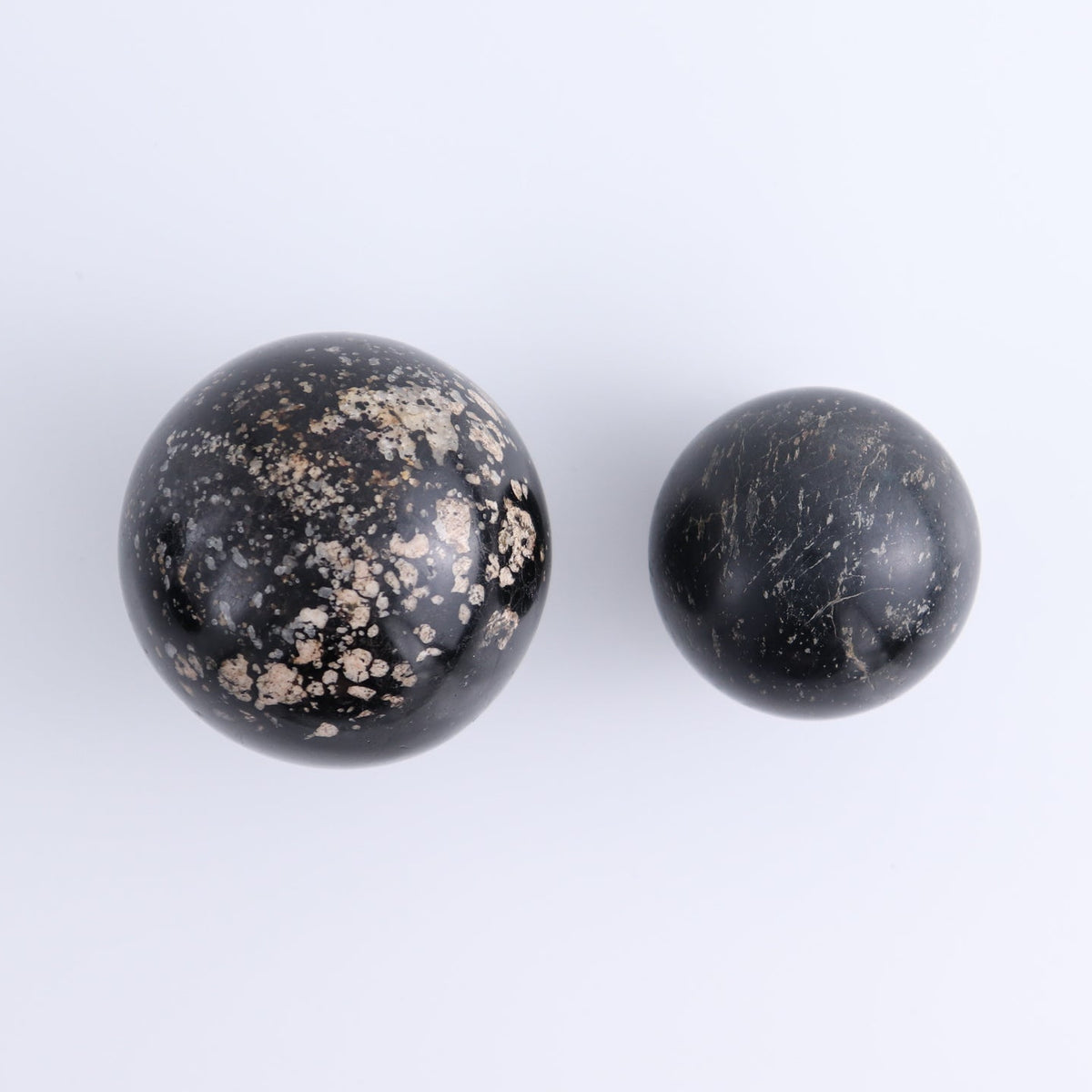 Black Tourmaline Spheres Set of 4