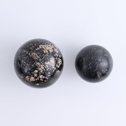 Black Tourmaline Spheres Set of 4