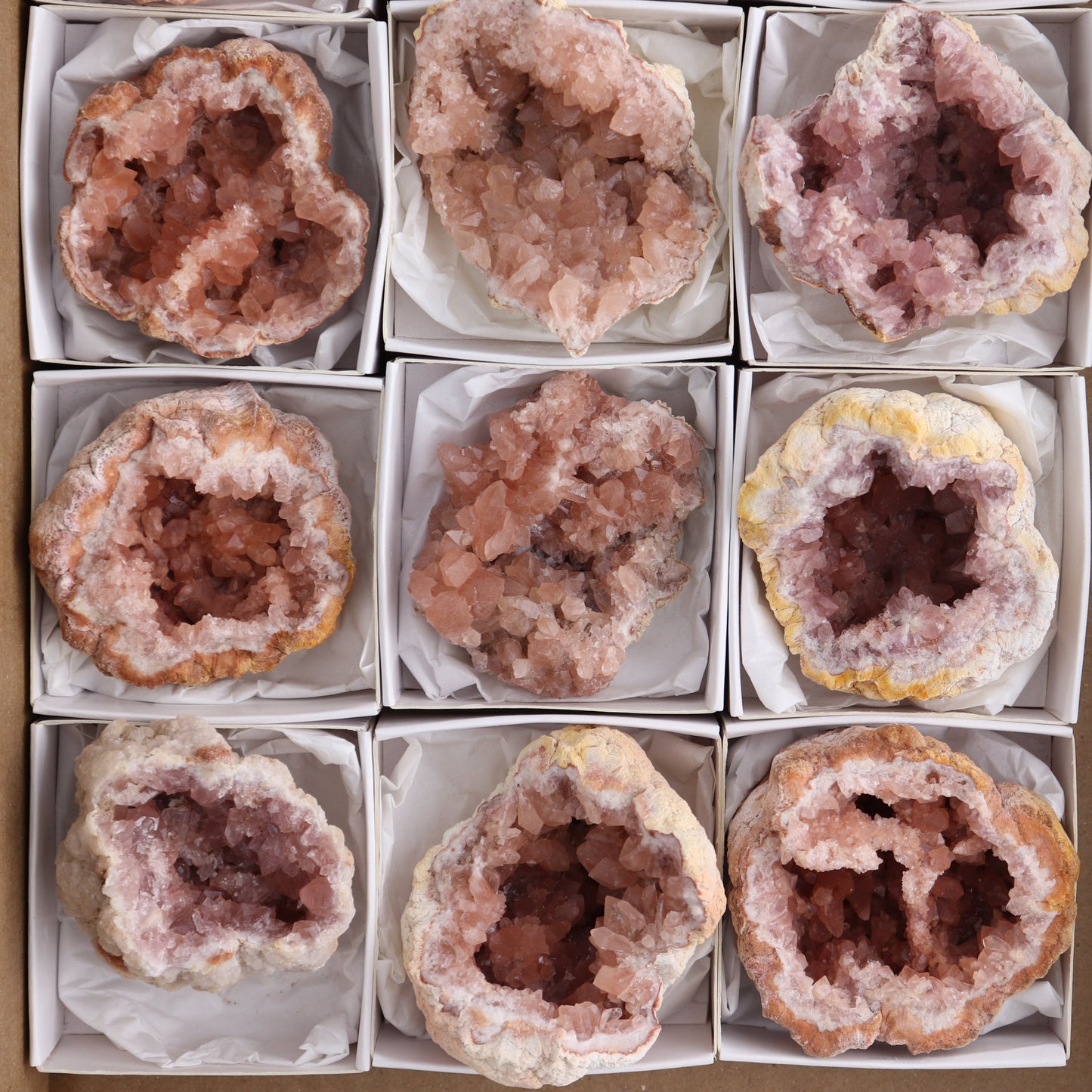 Pink Amethyst Clusters Set of 12