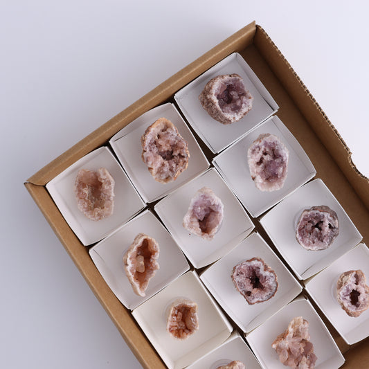 Pink Amethyst Flat of 12 - Expert Wholesale and Supplier of Wholesale Crystals & Bulk Gemstones, ["Amethyst","Pink Amethyst"]