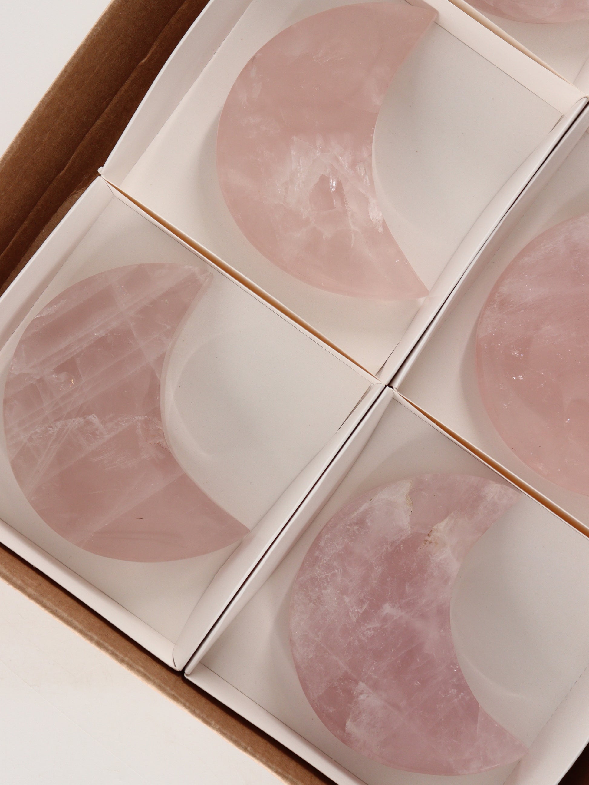 Rose Quartz Moons Set of 6 - Expert Wholesale and Supplier of Wholesale Crystals & Bulk Gemstones, []