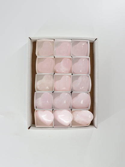 Pink Calcite Hearts Set of 15