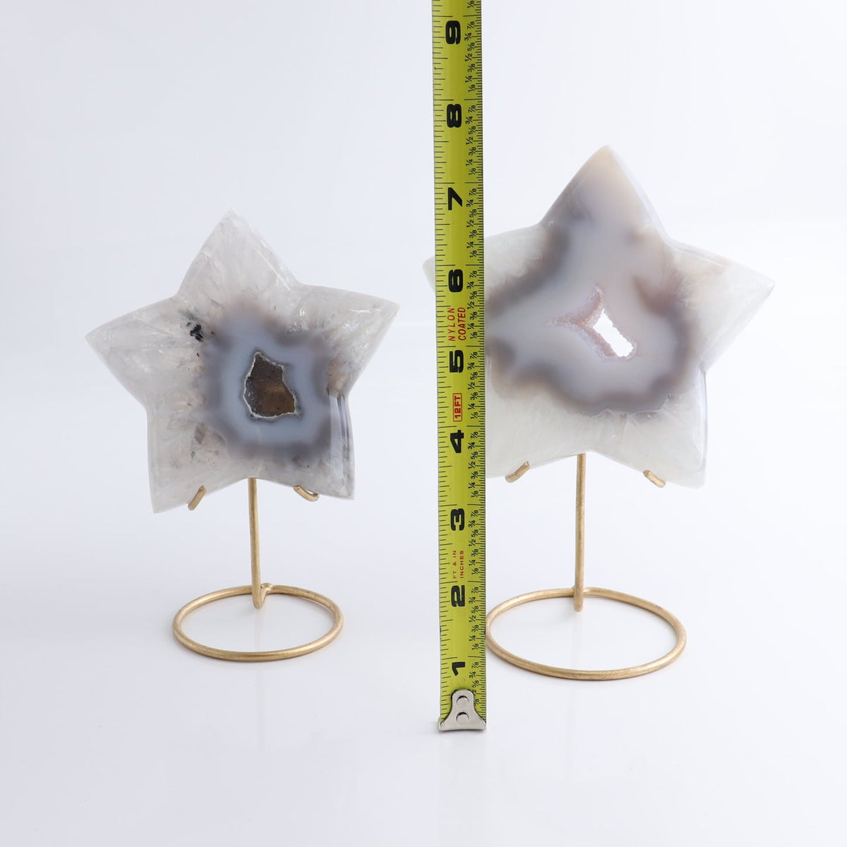 Agate Stars with Stand Set of 3