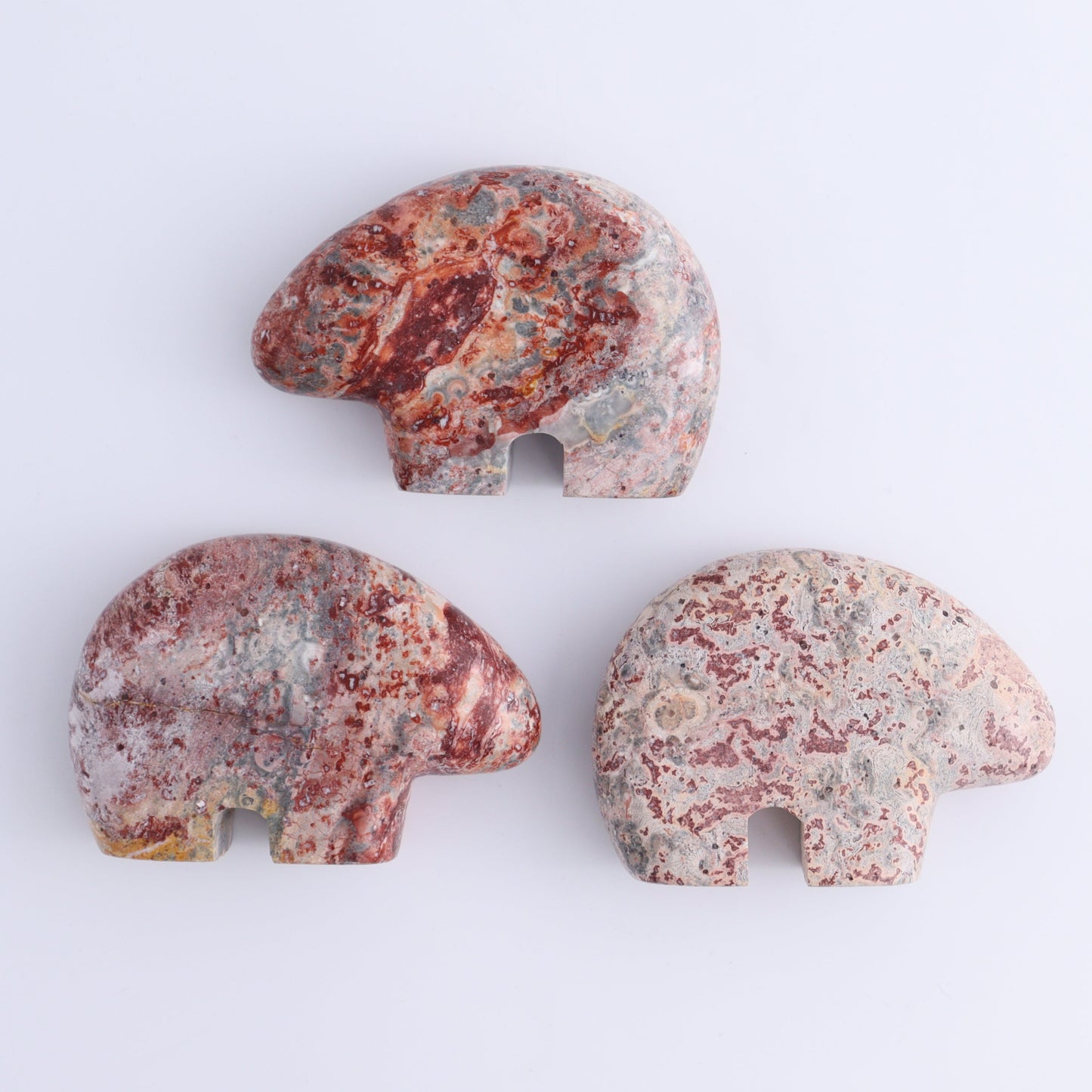 Leopardskin Jasper Bears Set of 6 - Expert Wholesale and Supplier of Wholesale Crystals & Bulk Gemstones, ["Bears","close_30","jasper","leopard skin jasper","Mexico"]