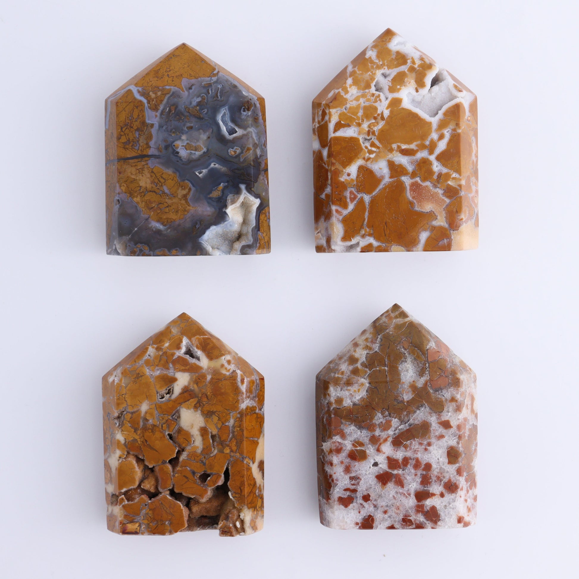 Brecciated Jasper Points Set of 9 - Expert Wholesale and Supplier of Wholesale Crystals & Bulk Gemstones, ["Brecciated Jasper","Indonesia","Points"]