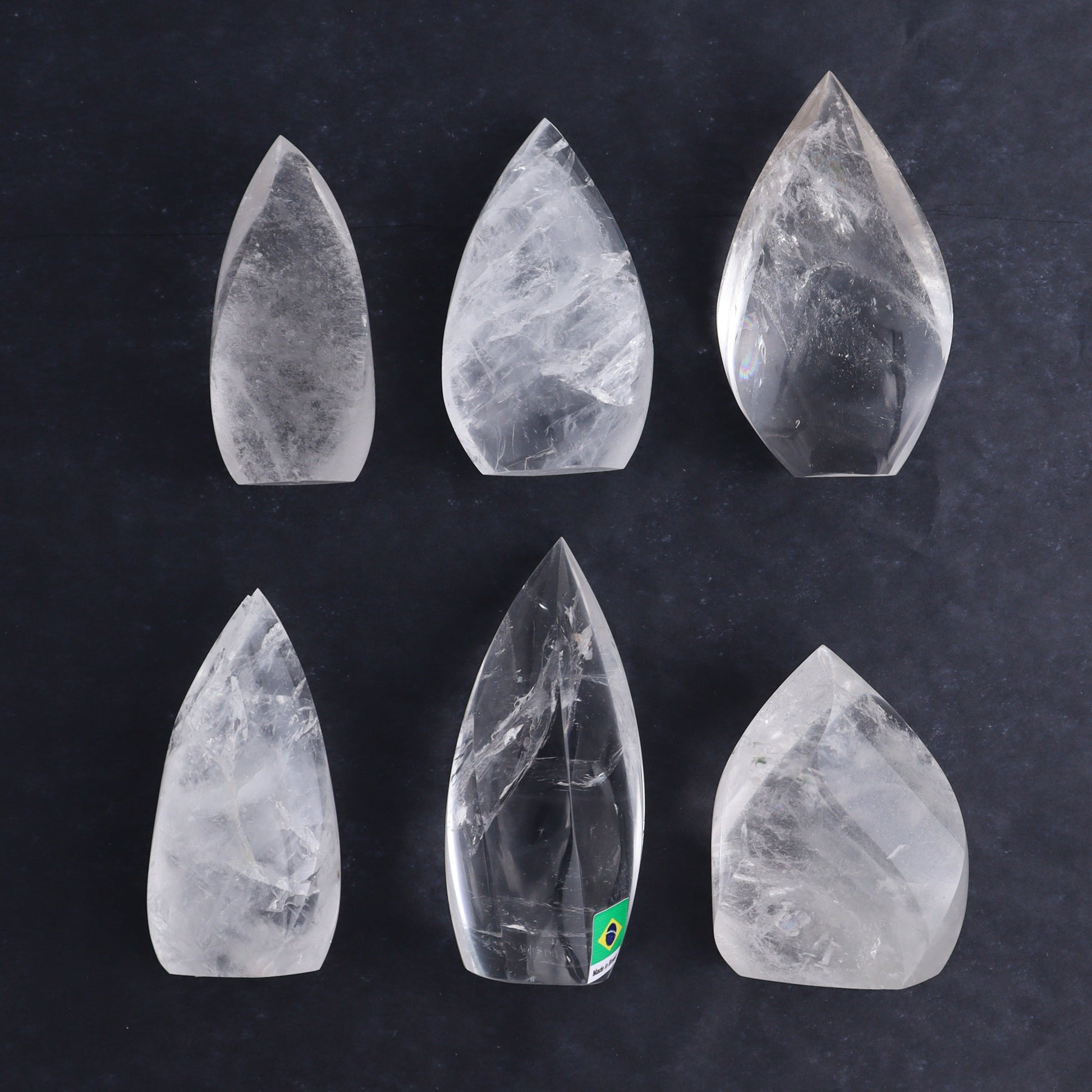 Imperfect Clear Quartz Flames Set of 6 - Expert Wholesale and Supplier of Wholesale Crystals & Bulk Gemstones, ["Brazil","Clear Quartz","flames","Quartz"]