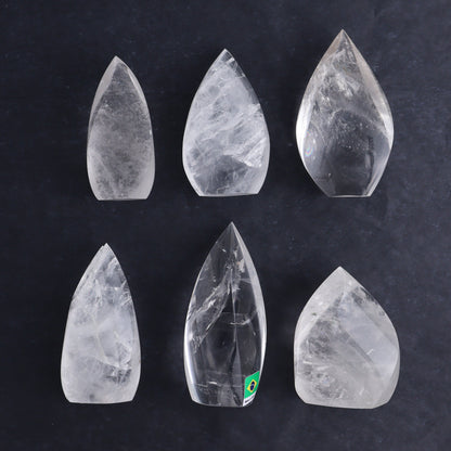 Imperfect Clear Quartz Flames Set of 6 - Expert Wholesale and Supplier of Wholesale Crystals & Bulk Gemstones, ["Brazil","Clear Quartz","flames","Quartz"]