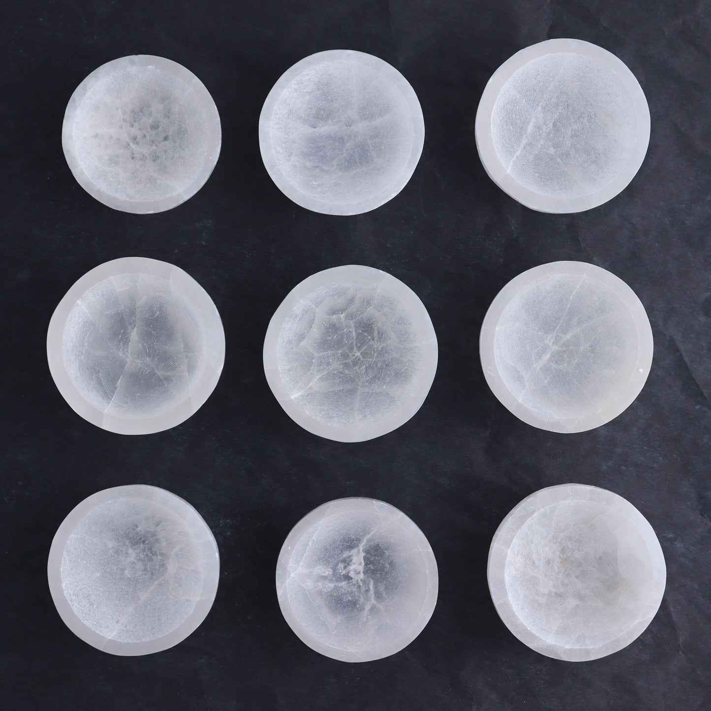 One Selenite (Satin Spar) Round Bowl 6 cm - Expert Wholesale and Supplier of Wholesale Crystals & Bulk Gemstones, ["Bowls","Morocco","Selenite"]