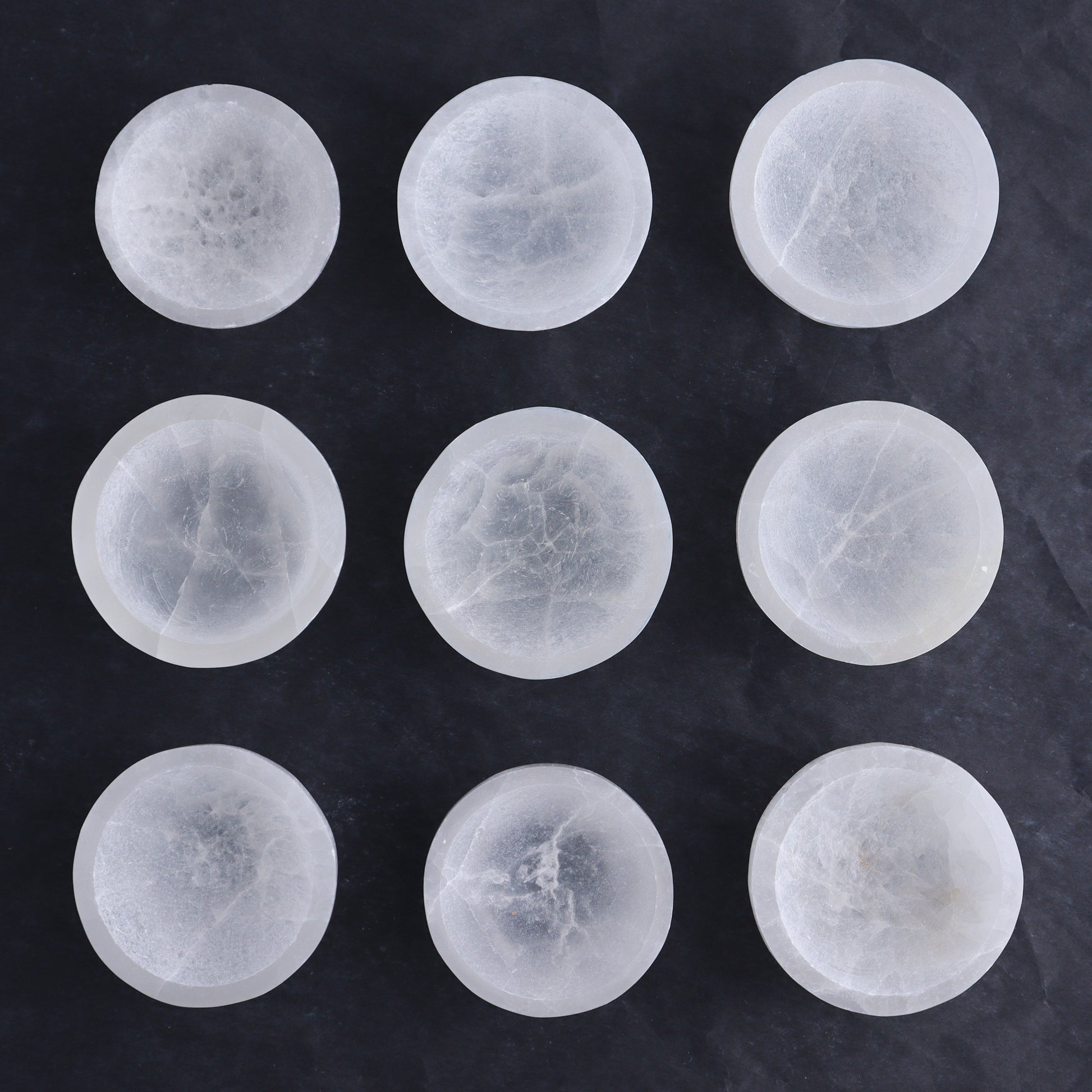 One Selenite (Satin Spar) Round Bowl 6 cm - Expert Wholesale and Supplier of Wholesale Crystals & Bulk Gemstones, ["Bowls","Morocco","Selenite"]