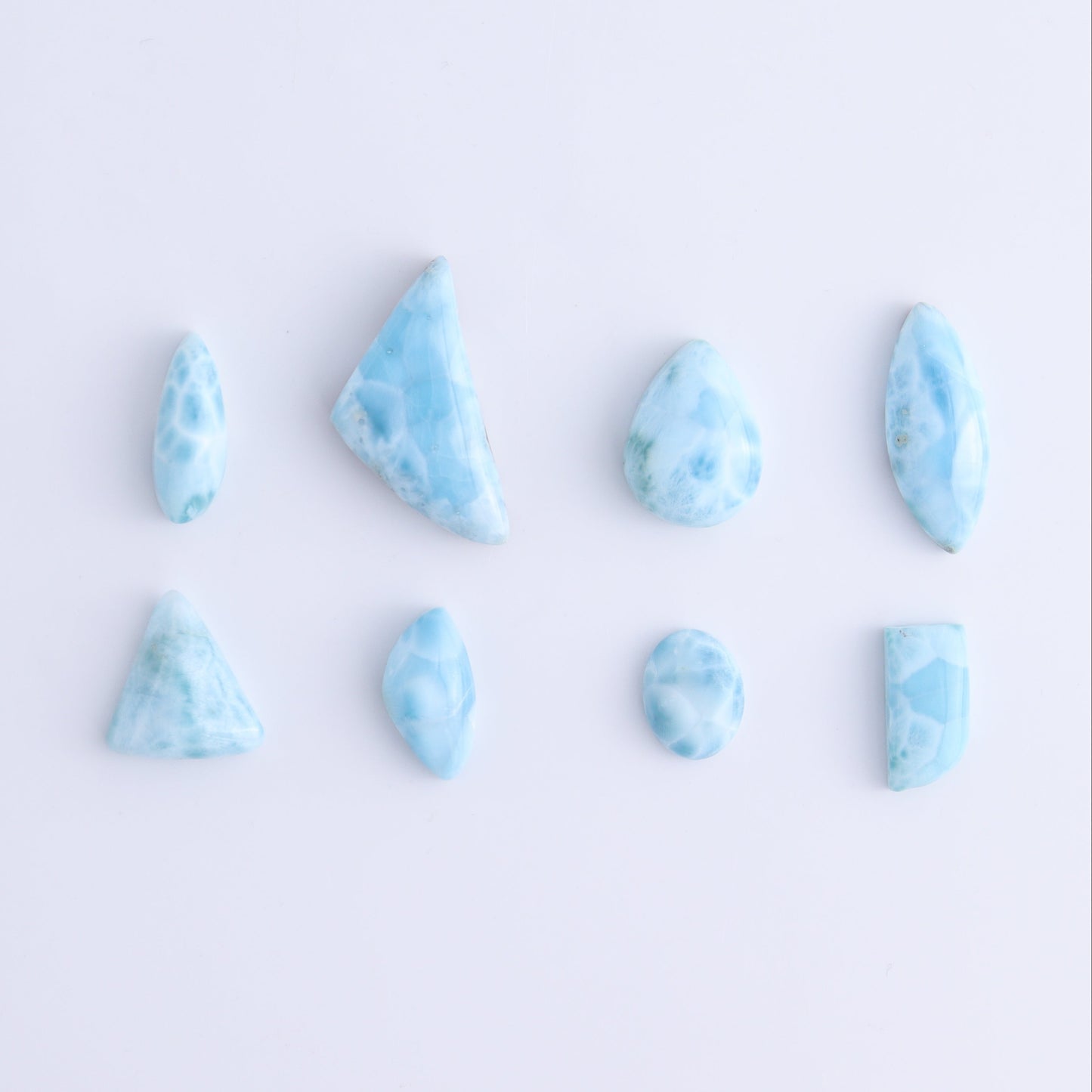 Larmiar Cabs Set of 8 - Expert Wholesale and Supplier of Wholesale Crystals & Bulk Gemstones, ["Cabs","Freeform","Freeforms","Larimar"]