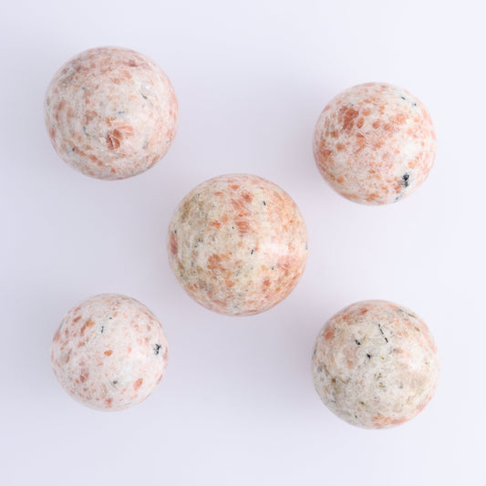 Sunstone Spheres Set of 5 - Expert Wholesale and Supplier of Wholesale Crystals & Bulk Gemstones, ["Spheres","Sunstone"]