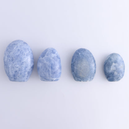 Blue Calcite Freeforms Set of 4 - Expert Wholesale and Supplier of Wholesale Crystals & Bulk Gemstones, ["Blue Calcite","Calcite","Freeform","Freeforms"]