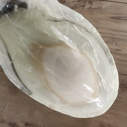 Mexican Onyx/Calcite Canoe Bowl 31"