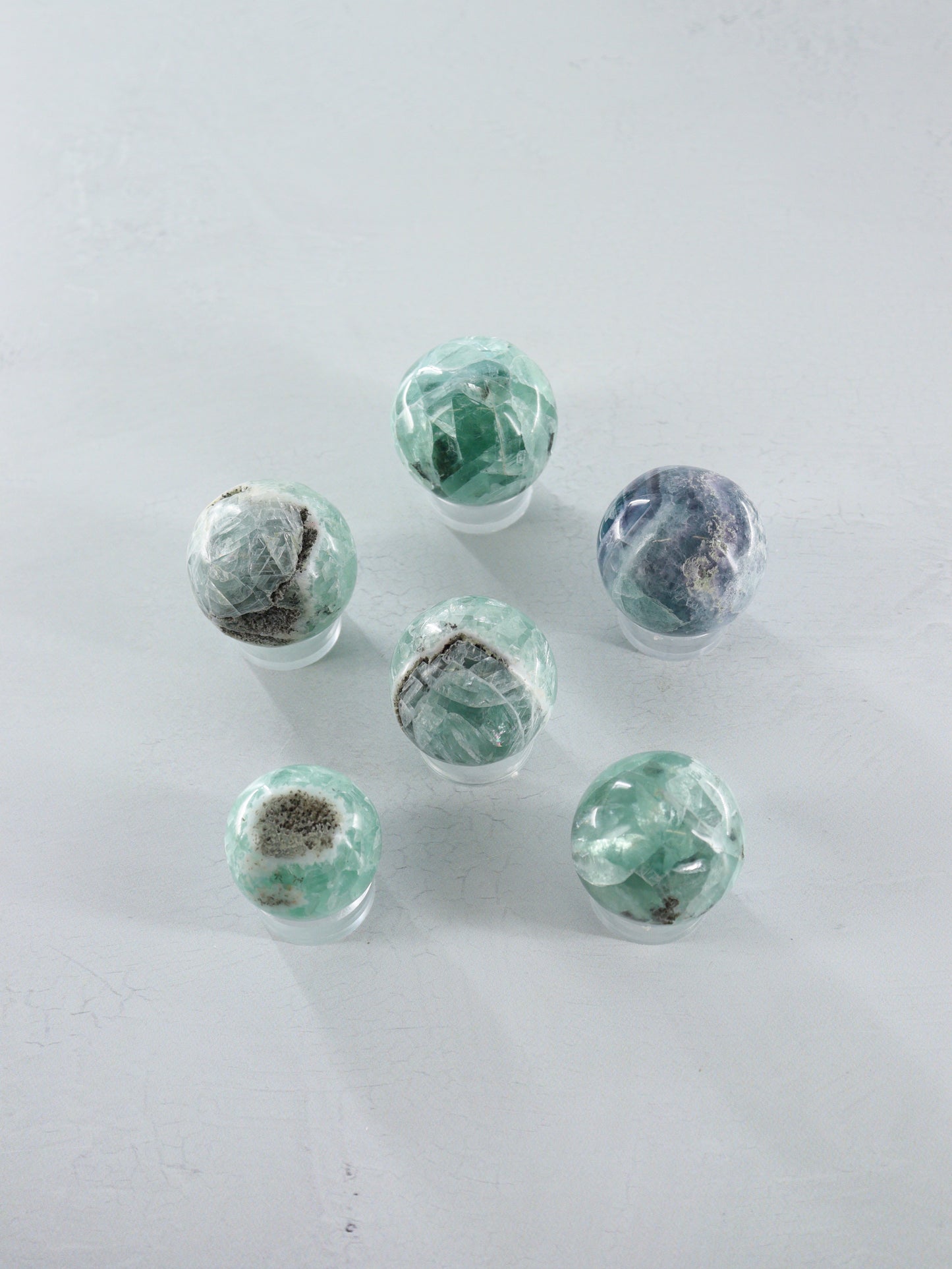 Fluorite Spheres Set of 6 - Expert Vendor of Wholesale Crystals