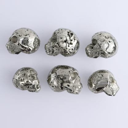 Pyrite Skulls Set of 6 - Expert Wholesale and Supplier of Wholesale Crystals & Bulk Gemstones, ["Hearts","Peru","Pyrite"]