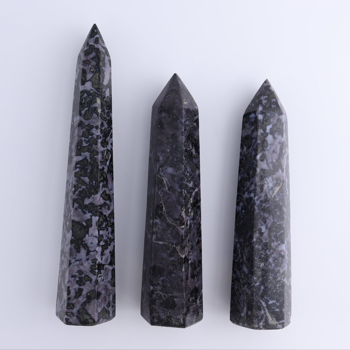 Indigo Gabro Towers Set of 3 - Expert Wholesale and Supplier of Wholesale Crystals & Bulk Gemstones, ["Indigo Gabro","Madagascar","Towers"]