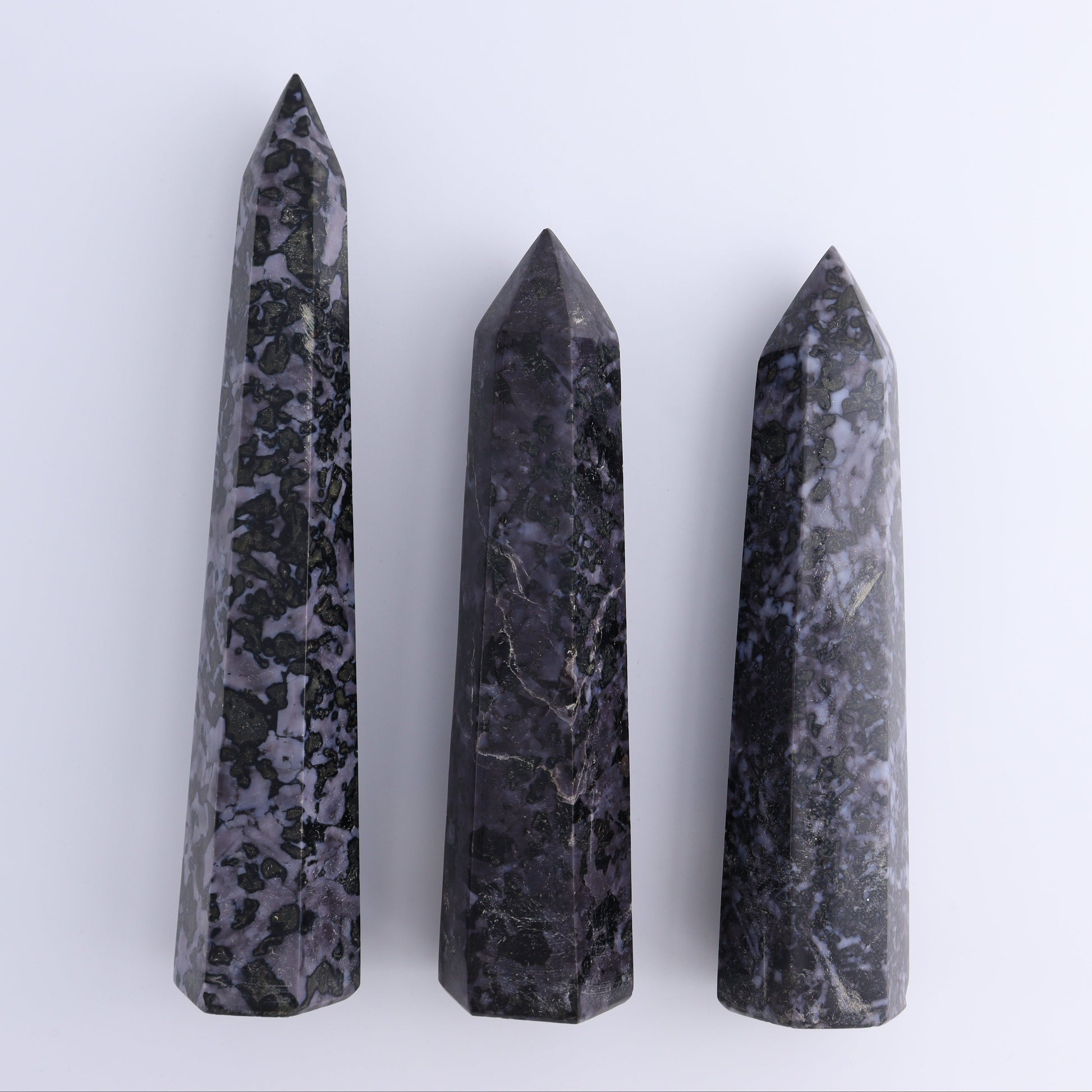 Indigo Gabro Towers Set of 3 - Expert Wholesale and Supplier of Wholesale Crystals & Bulk Gemstones, ["Indigo Gabro","Madagascar","Towers"]