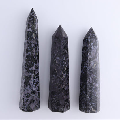 Indigo Gabro Towers Set of 3 - Expert Wholesale and Supplier of Wholesale Crystals & Bulk Gemstones, ["Indigo Gabro","Madagascar","Towers"]