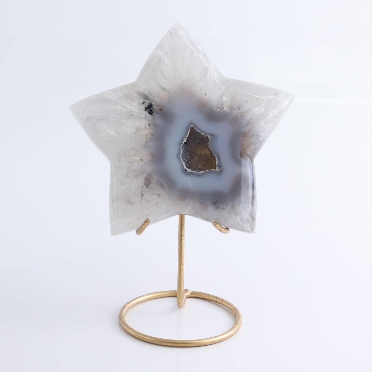 Agate Stars with Stand Set of 3
