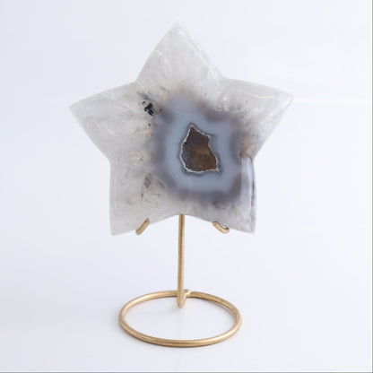 Agate Stars with Stand Set of 3