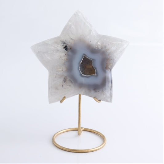 Agate Stars with Stand Set of 3
