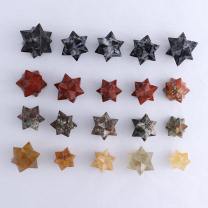 Mixed Stones Stars Set of 16 & 4 Cut Base Stars