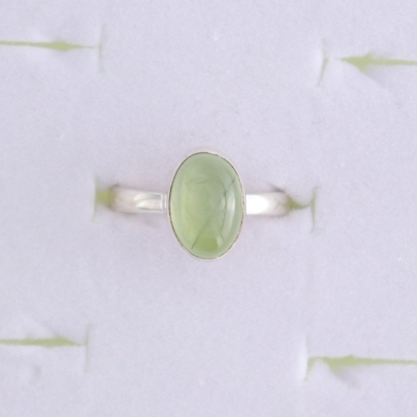 Prehnite Rings Set of 5 (Ring Holders Not Included) - Expert Wholesale and Supplier of Wholesale Crystals & Bulk Gemstones, ["Prehnite","Ring","rings","sterling silver"]