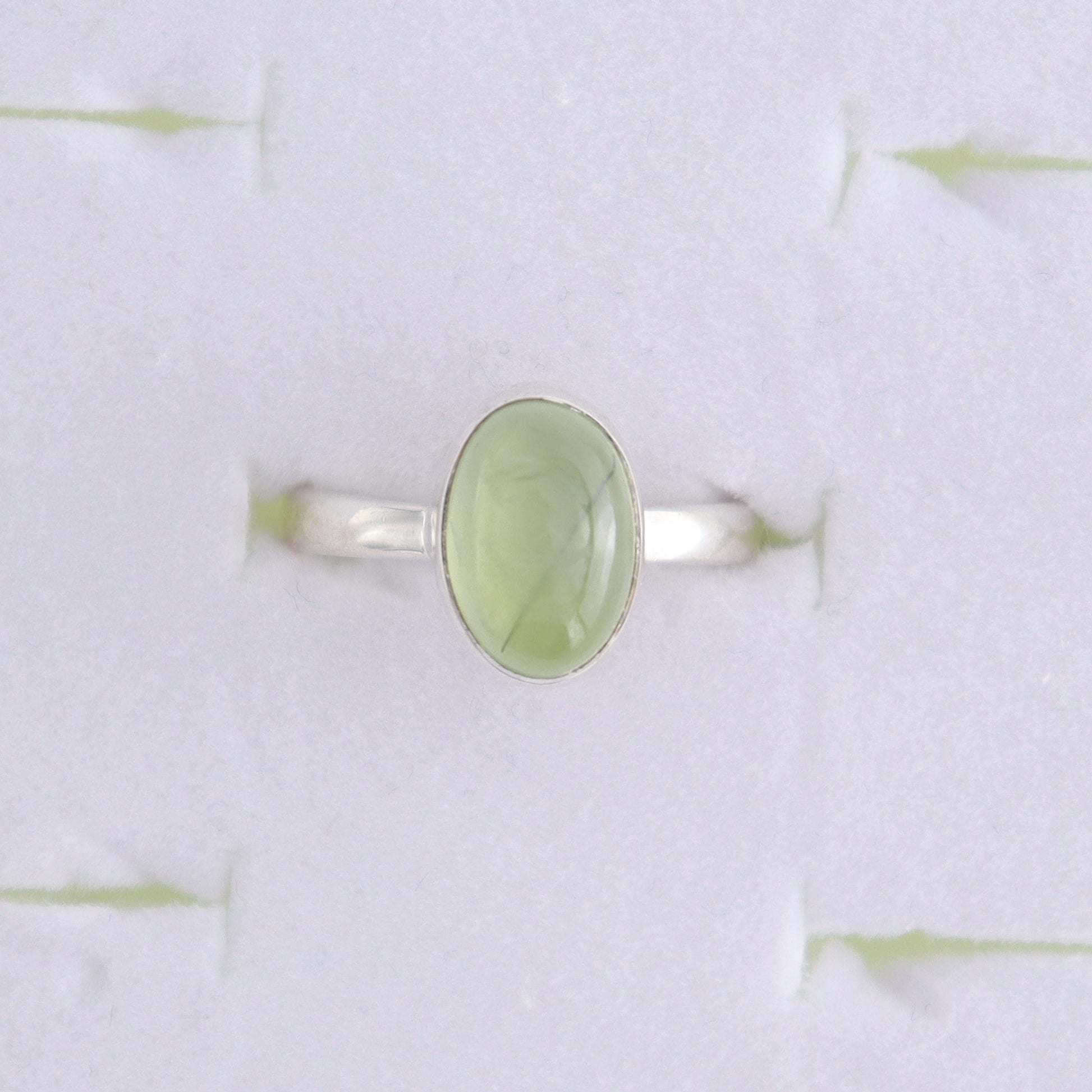 Prehnite Rings Set of 5 (Ring Holders Not Included) - Expert Wholesale and Supplier of Wholesale Crystals & Bulk Gemstones, ["Prehnite","Ring","rings","sterling silver"]
