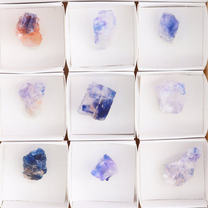 Canadian Blue Halite Rough Set of 9 - Expert Wholesale and Supplier of Wholesale Crystals & Bulk Gemstones, ["Blue Halite","Canada","Halite","Rough","Roughs"]