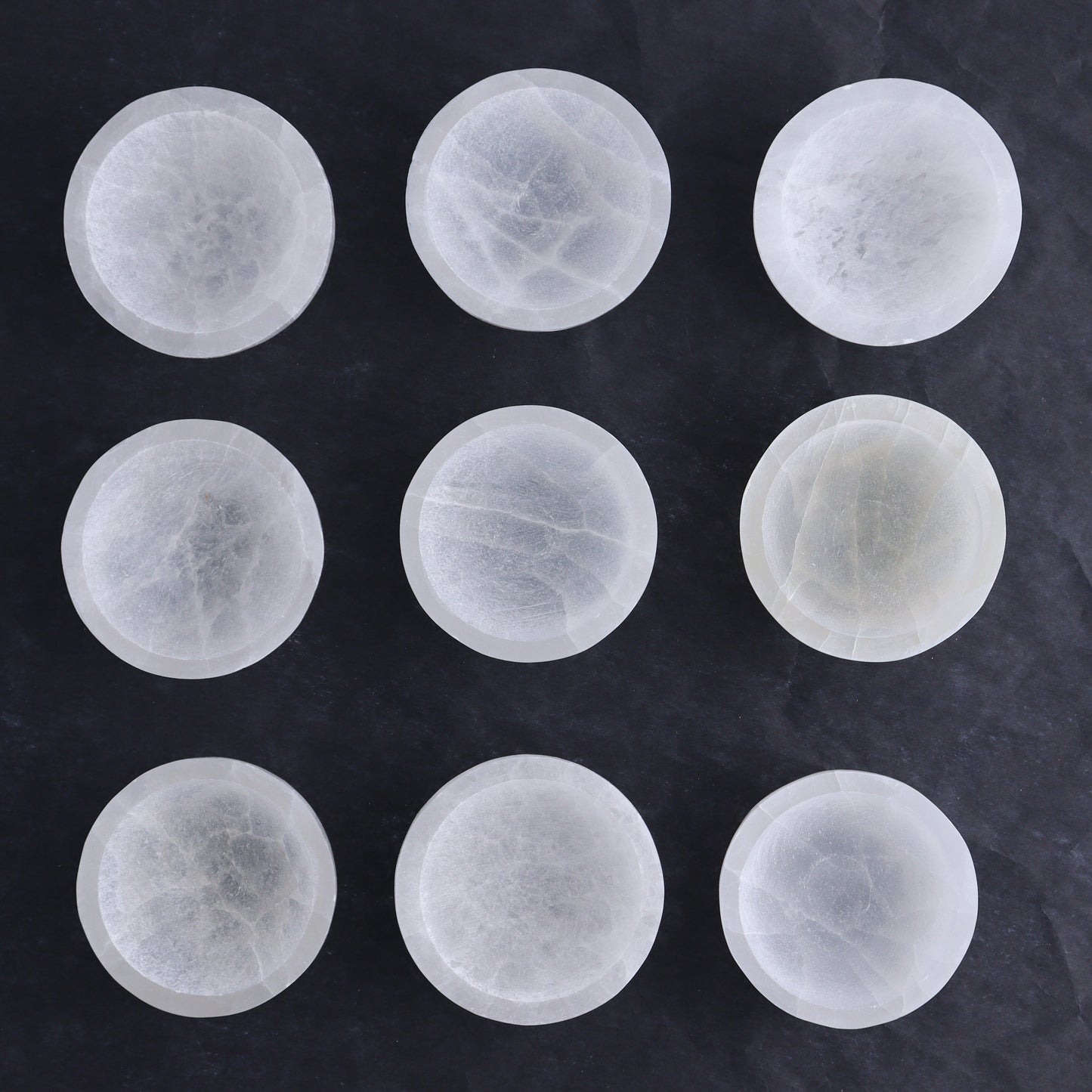 One Selenite (Satin Spar) Round Bowl 6 cm - Expert Wholesale and Supplier of Wholesale Crystals & Bulk Gemstones, ["Bowls","Morocco","Selenite"]