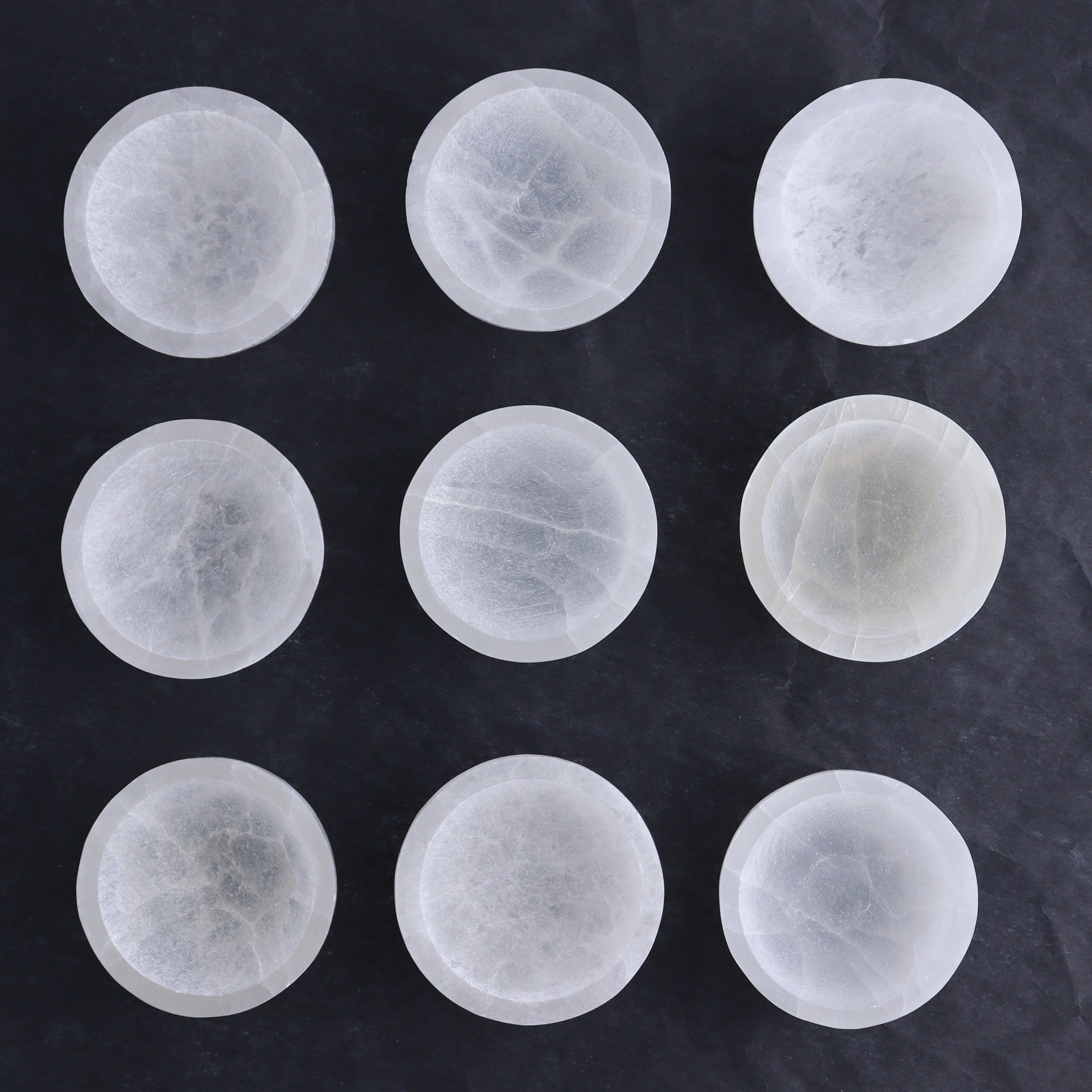 One Selenite (Satin Spar) Round Bowl 6 cm - Expert Wholesale and Supplier of Wholesale Crystals & Bulk Gemstones, ["Bowls","Morocco","Selenite"]