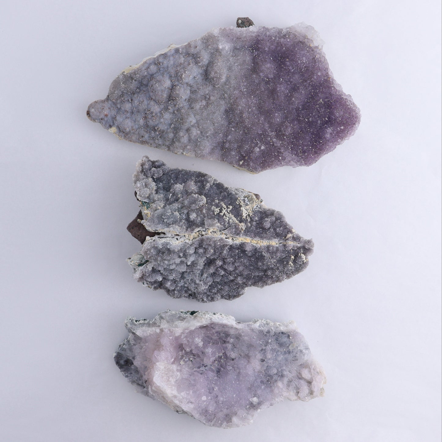 Amethyst Flower Clusters Set of 3