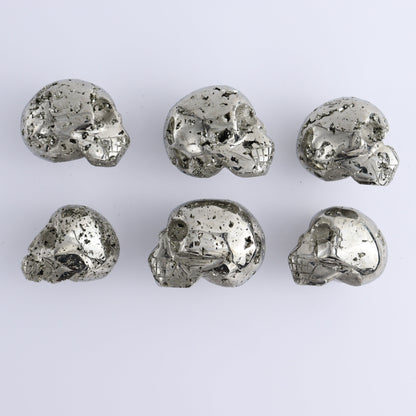 Pyrite Skulls Set of 6 - Expert Wholesale and Supplier of Wholesale Crystals & Bulk Gemstones, ["Hearts","Peru","Pyrite"]