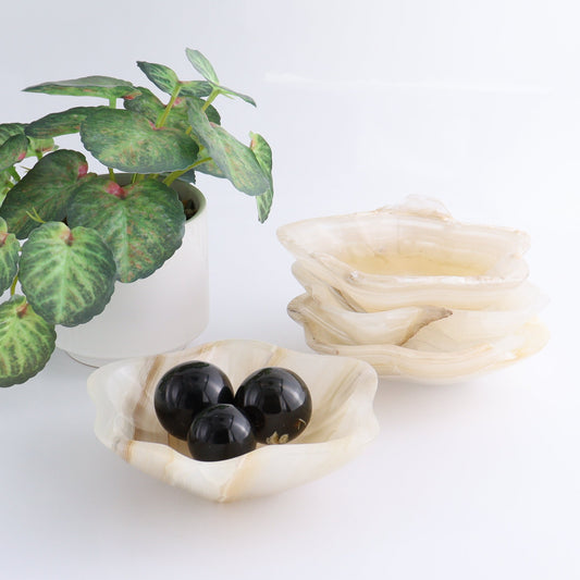 One Mexican Onyx/Calcite White Honey Irregular Bowl - Expert Wholesale and Supplier of Wholesale Crystals & Bulk Gemstones, ["bowl","Bowls","Calcite","Catalog Onyx","Decorative Dish","Mexico","onyx"]