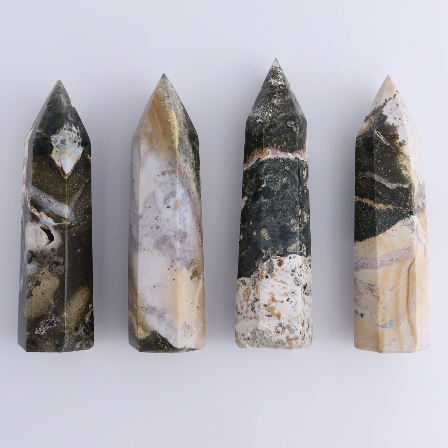 Ocean Jasper Towers Set of 4 - Expert Wholesale and Supplier of Wholesale Crystals & Bulk Gemstones, ["Freeforms","jasper","Ocean Jasper"]