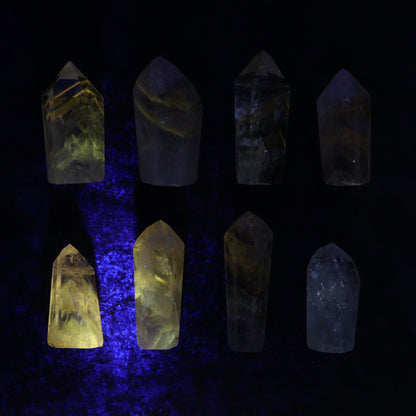 Powellite Amethyst UV Reactive Towers Set of 20 - Expert Wholesale and Supplier of Wholesale Crystals & Bulk Gemstones, ["Amethyst","Powellite"]