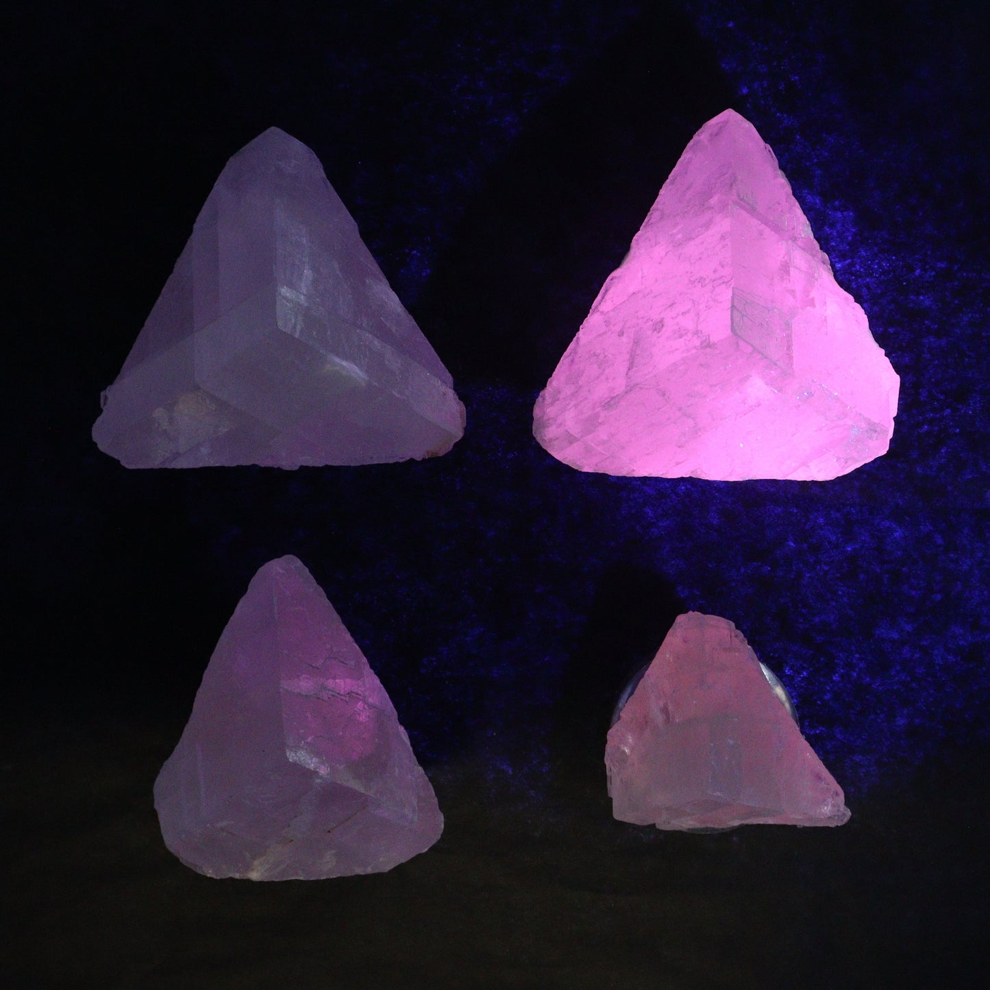 Pink Optical Calcite (Fluorescent) Set of 12 - Expert Wholesale and Supplier of Wholesale Crystals & Bulk Gemstones, ["Calcite","Mexico","Optical Calcite"]
