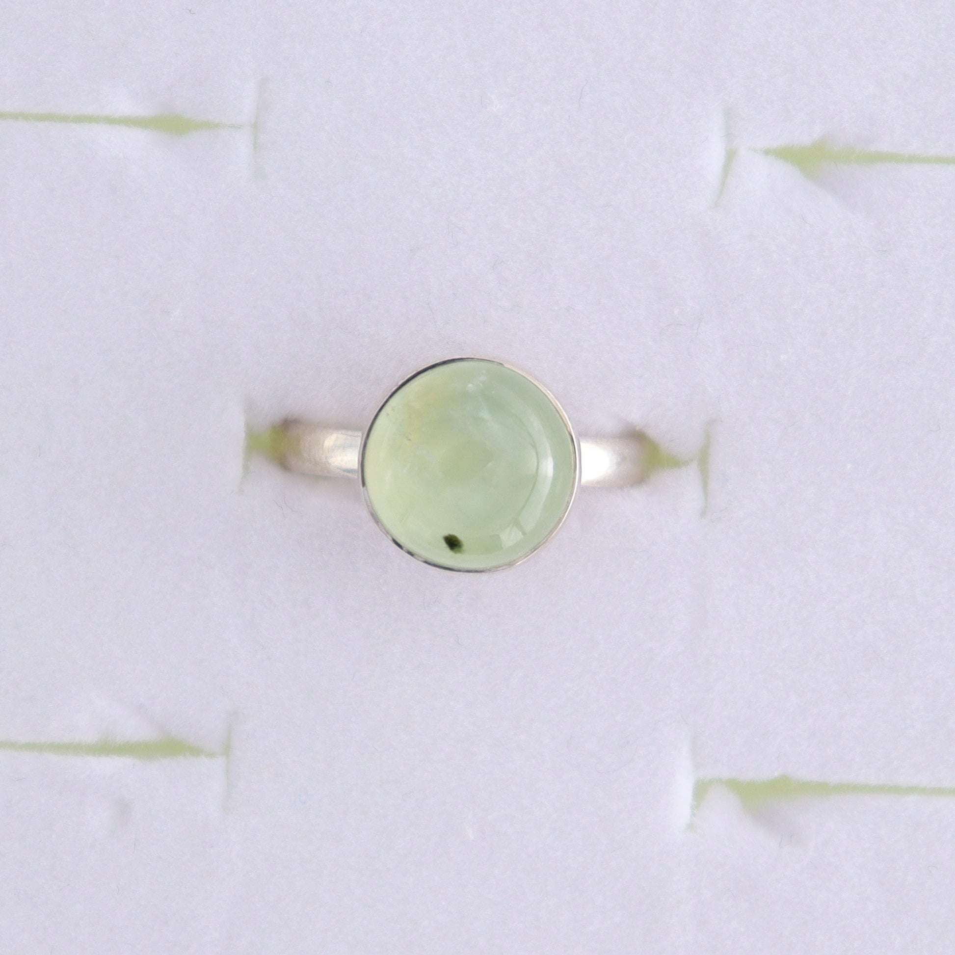 Prehnite Rings Set of 5 (Ring Holders Not Included) - Expert Wholesale and Supplier of Wholesale Crystals & Bulk Gemstones, ["Prehnite","Ring","rings","sterling silver"]