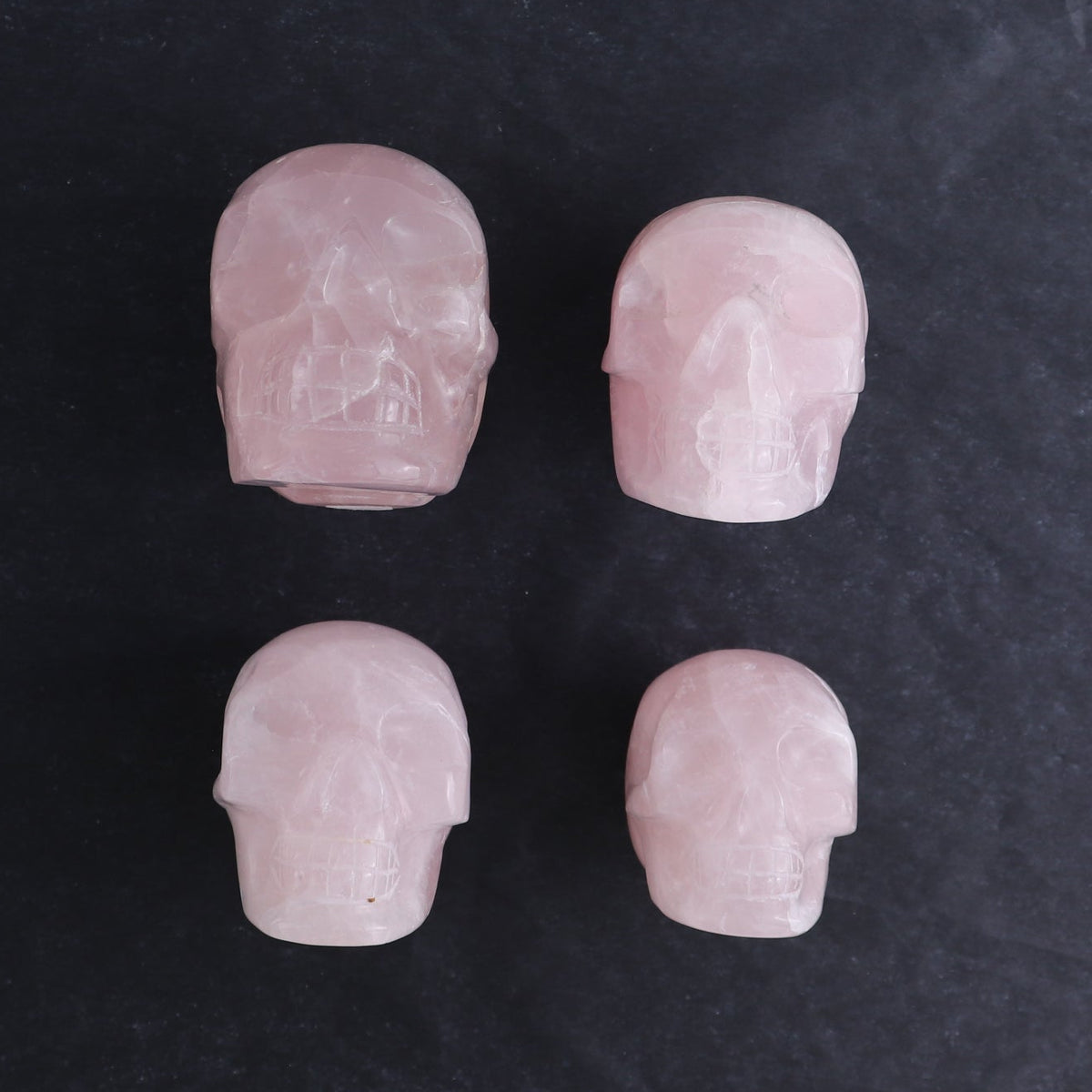 Rose Quartz Skulls Set of 4