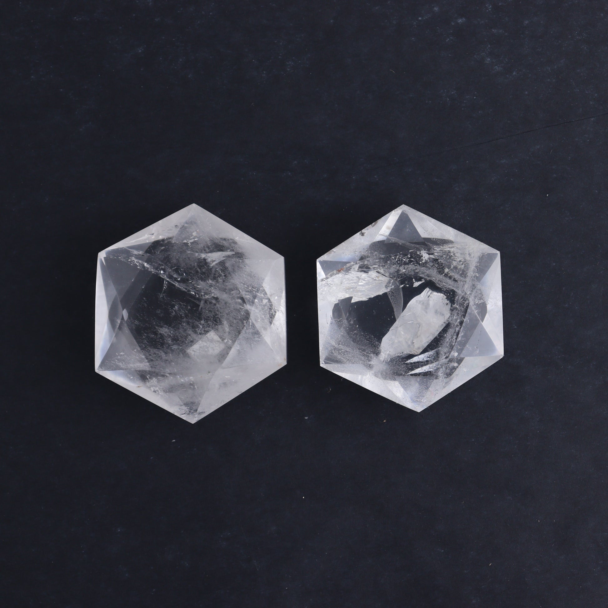 Clear Quartz Mixed Hearts & Hexagon Set of 4 - Expert Wholesale and Supplier of Wholesale Crystals & Bulk Gemstones, ["Brazil","Clear Quartz","Hearts","Hexagon","Quartz"]