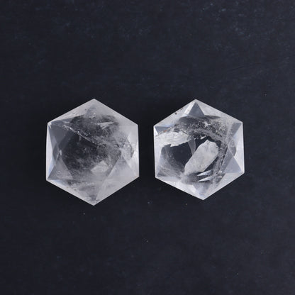 Clear Quartz Mixed Hearts & Hexagon Set of 4 - Expert Wholesale and Supplier of Wholesale Crystals & Bulk Gemstones, ["Brazil","Clear Quartz","Hearts","Hexagon","Quartz"]