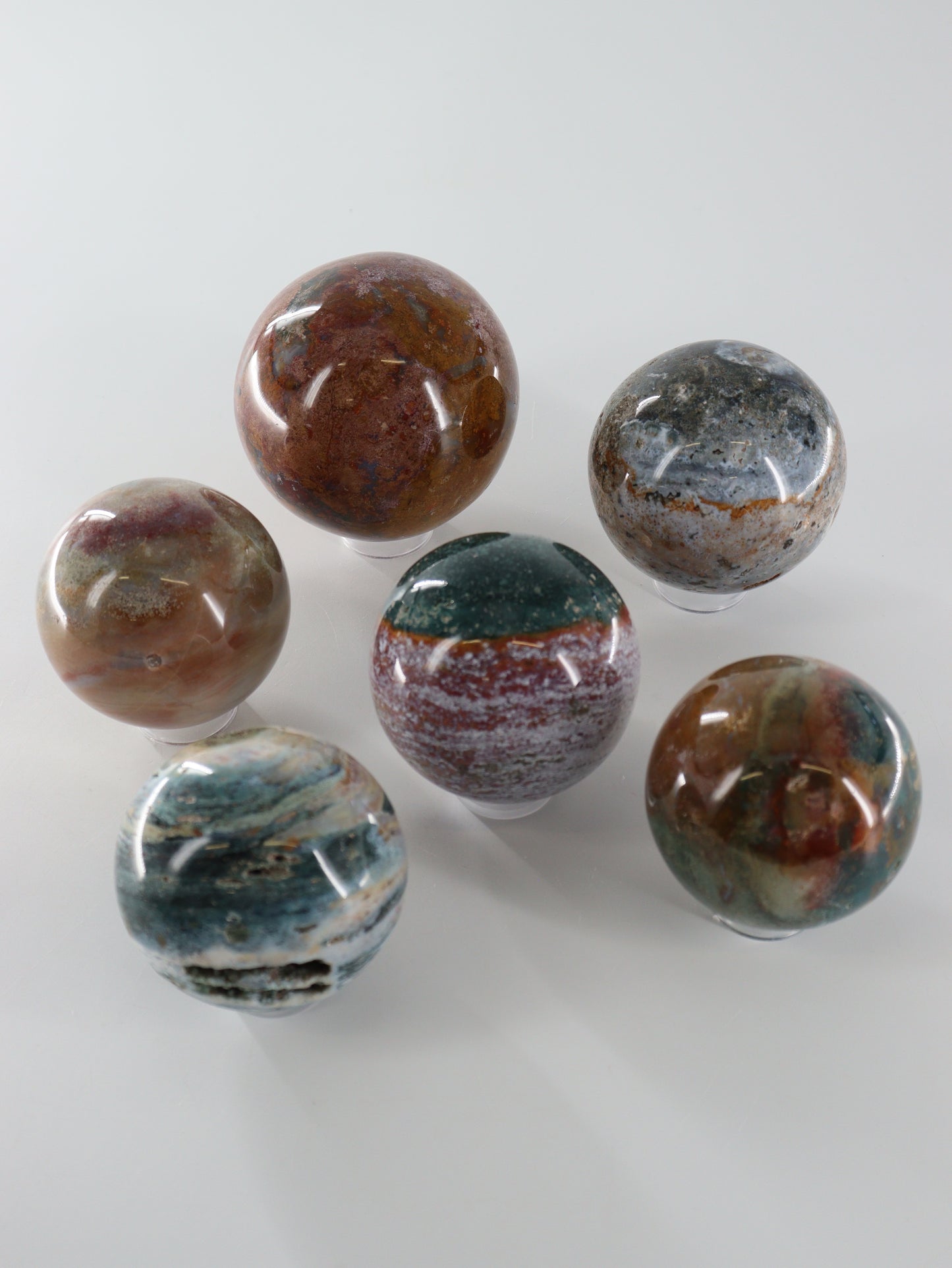 Fancy Jasper Spheres Set of 6 - Expert Wholesale and Supplier of Wholesale Crystals & Bulk Gemstones, []