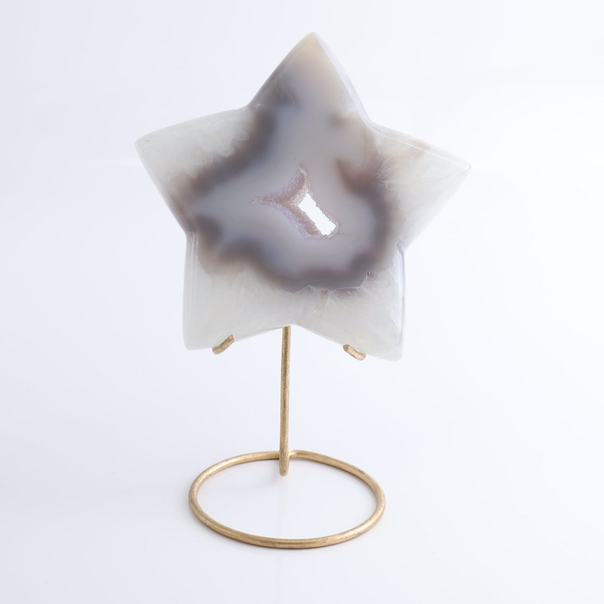 Agate Stars with Stand Set of 3