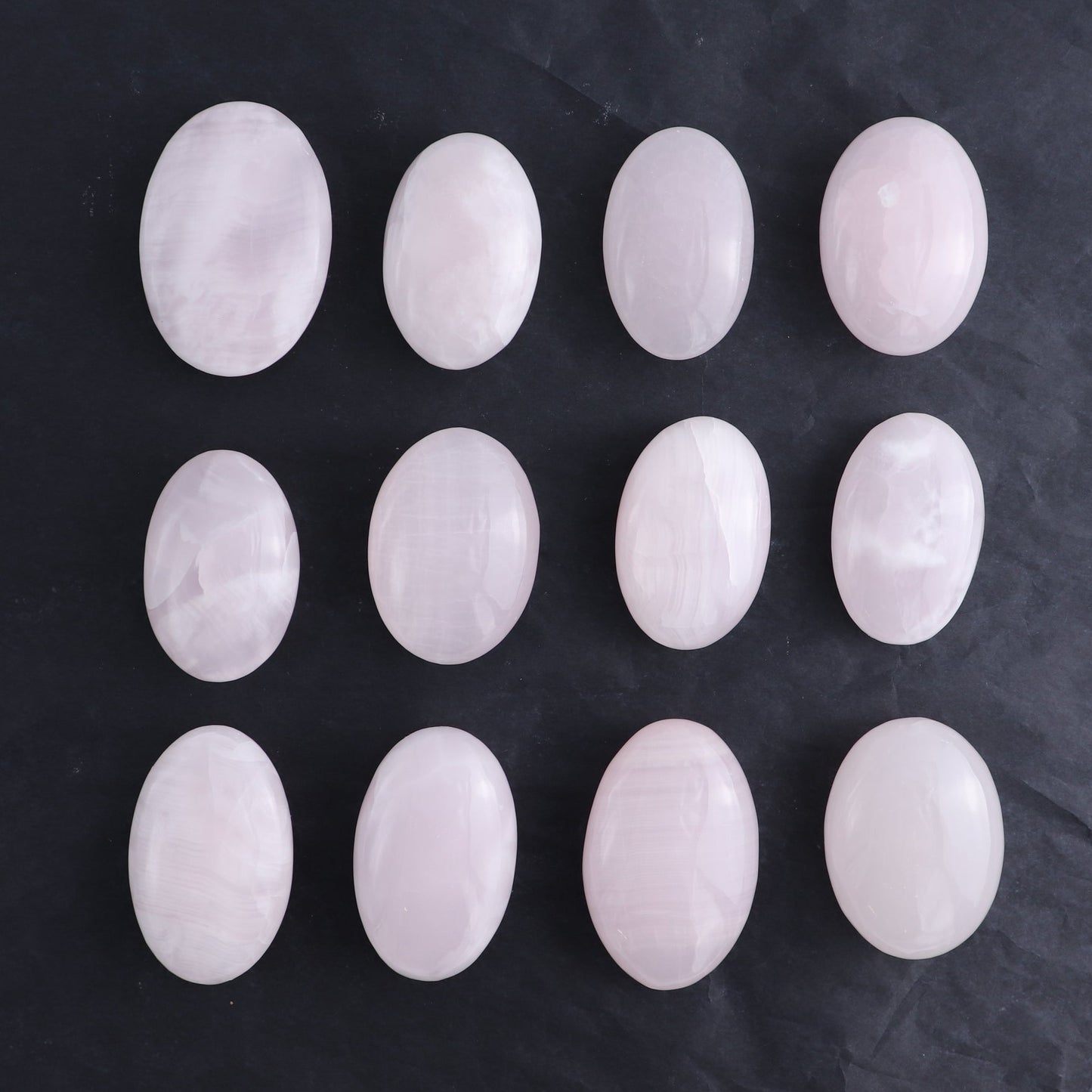 Pink Mangano Calcite Palm Stone Set of 12