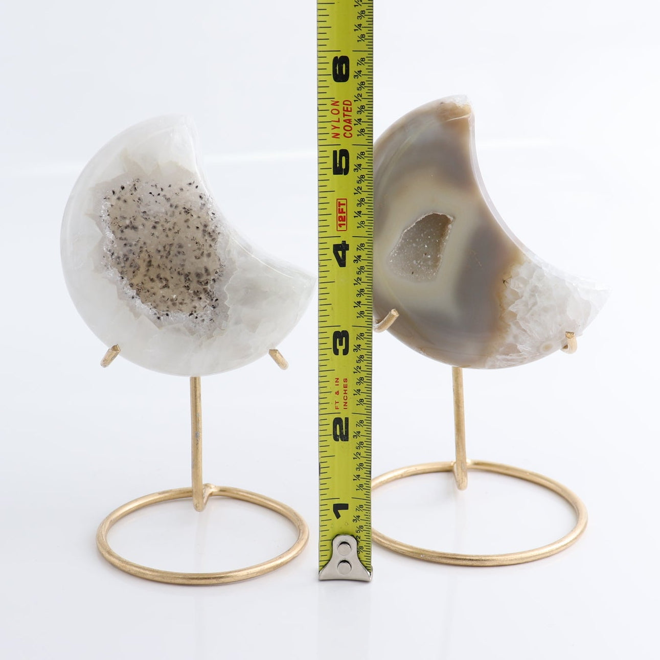 Agate Moons with Stand Set of 5
